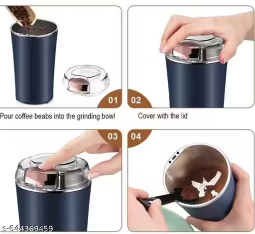 Grinder for Spices Portable Electric Grinder Mini Spice Masala Grinder for Coffee Bean, Push Button Control