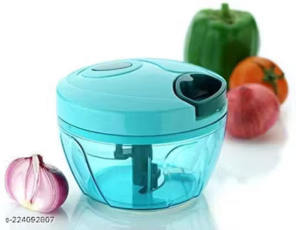 Compact Chopper with Blades effortlessly Chopping Big Size Kitchen Dori Handy Vegetable and Fruit Manual Onion Dry Fruit Salad Maker Vegetable Quick Chopper (450 ml, Green)