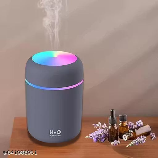 H2O Diffuser with Colorful LED Lights for Home Office & Small Rooms, Portable Cool Mist Small Quiet Air Humidifier For Aroma Therapy, Ultrasonic Essential Oil Diffuser For Moisture Add Your Aroma Flavour Drops (Random)