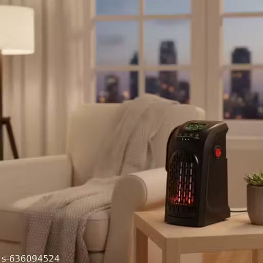 Small Electric Handy Room Heater Compact Plug-in||The Wall Outlet Space Heater 400Watts Garage Bathroom Home||Handy hot Warmer Blower Adjustable Timer Digital Display for Office/Home/Anywhere